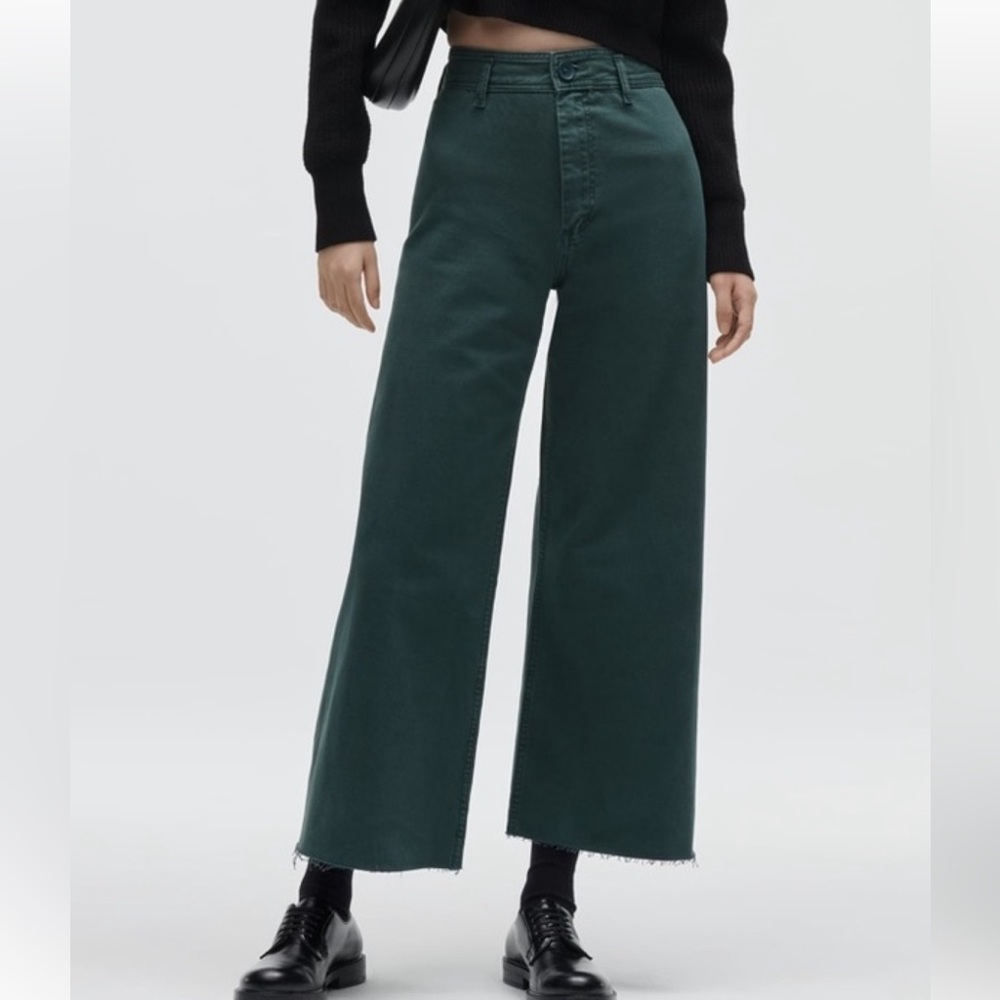 Zara Marine Straight Jeans in Green